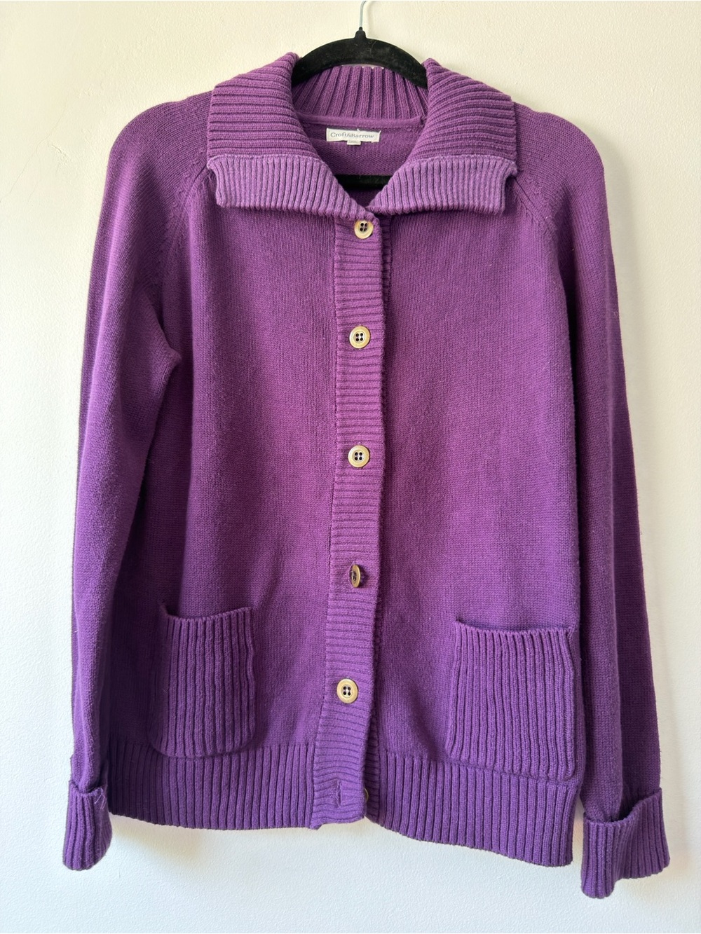 Classic Purple Button-Up Women’s Sweater Cardigan 100% cotton